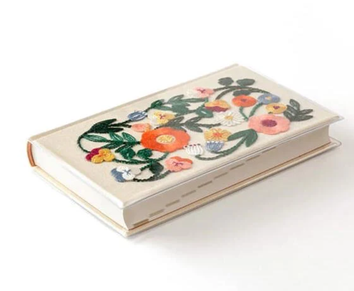 MIDORI Journal 5 Years Embroidery Flower Beige