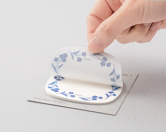 MIDORI Sticky Notes Transparency Blue Flowers