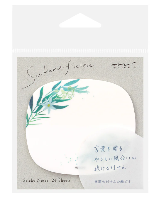 MIDORI Sticky Notes Transparency Leaves