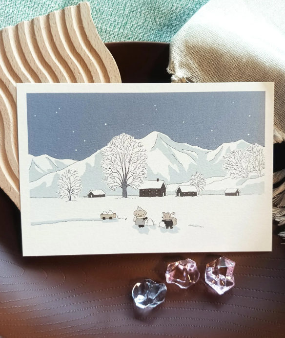 SOURTEAHOUSE SNOWY DAYS-Postcard