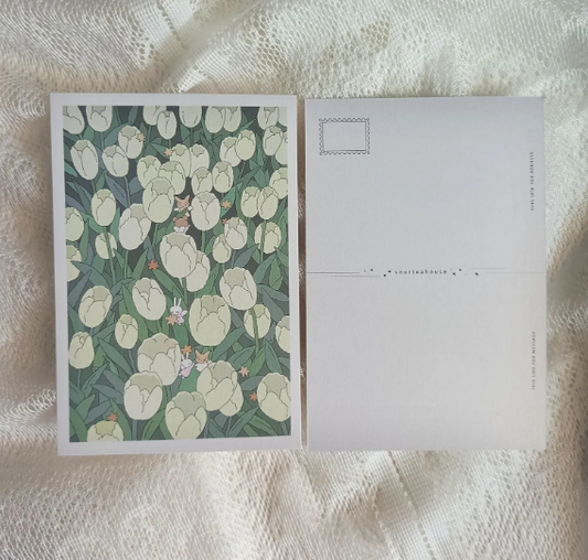 SOURTEAHOUSE TULIP FIELD-Postcard