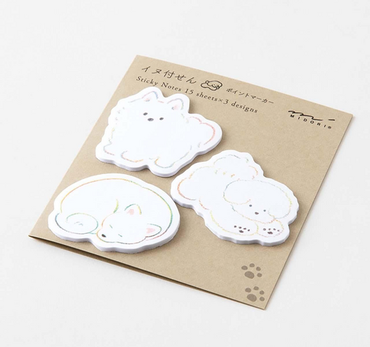 Sticky Notes Point White Dog
