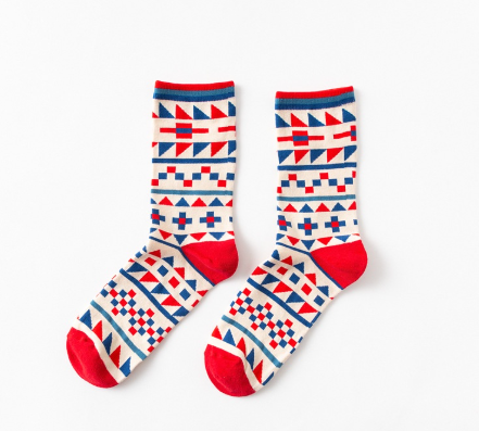 Mori Luna Socks - Geometric colour