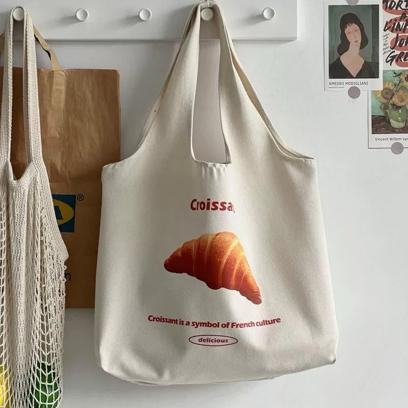Bread Print Canvas Tote Bag