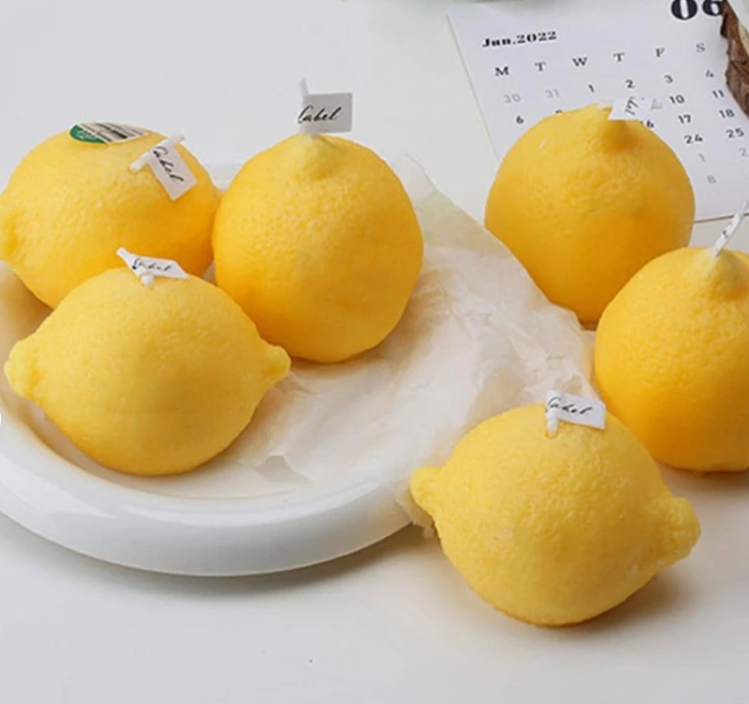 Handmade Lemon Shaped Scented Candle