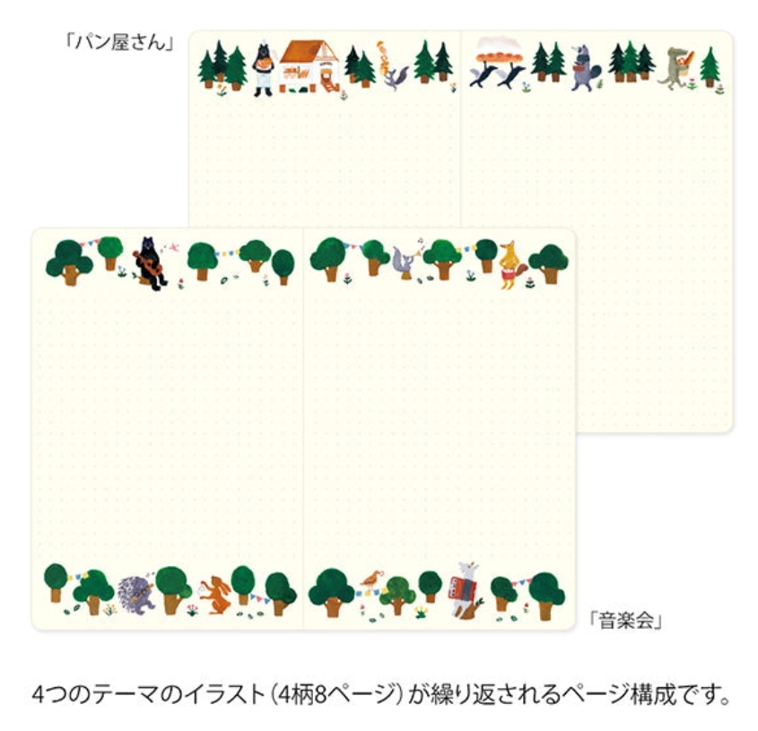 Midori Yuru Log Notebook <B6> Forest Animal