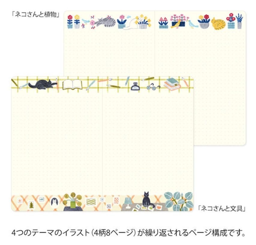 Midori Yuru Log Notebook <B6> Cat