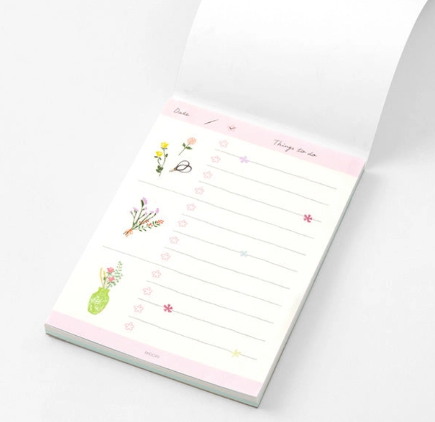 Midori To Do Memo Pad - Dried Flower
