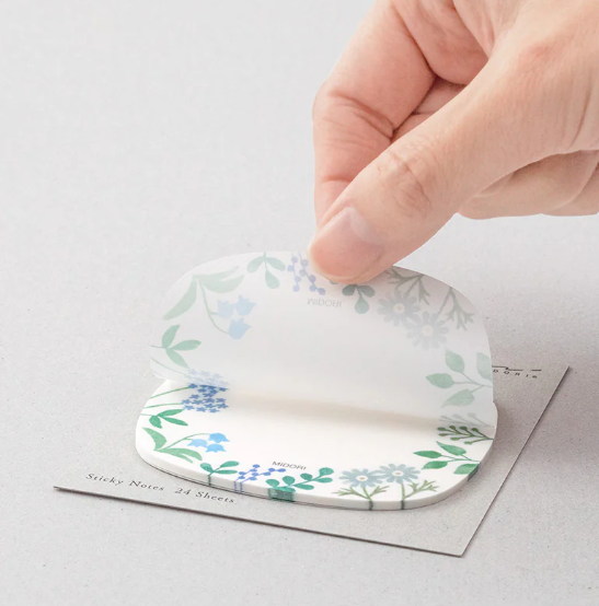 MIDORI Sticky Notes Transparency Wild Flowers