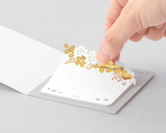 MIDORI Sticky Notes Die Cutting Foil Stamping Flowers