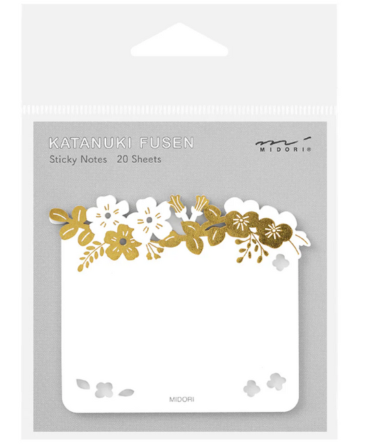 MIDORI Sticky Notes Die Cutting Foil Stamping Flowers