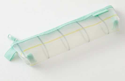 MIDORI Mesh Pen Case Check Green- Limited Edition