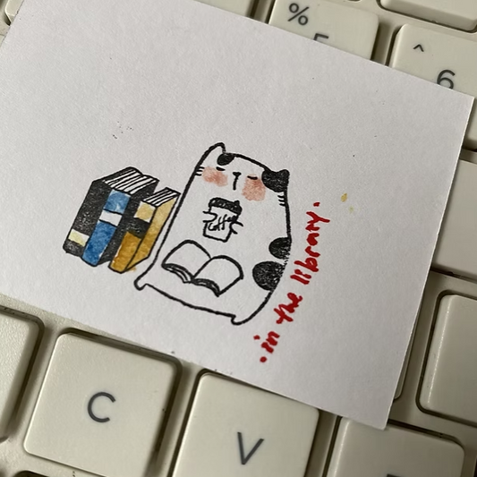 CATDOO NEKO & BOOK IN THE LIBRARY