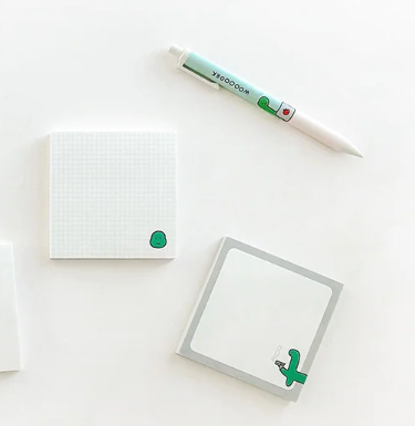 Joguman Studio Square Memo Pad -Brachio Brachio Head