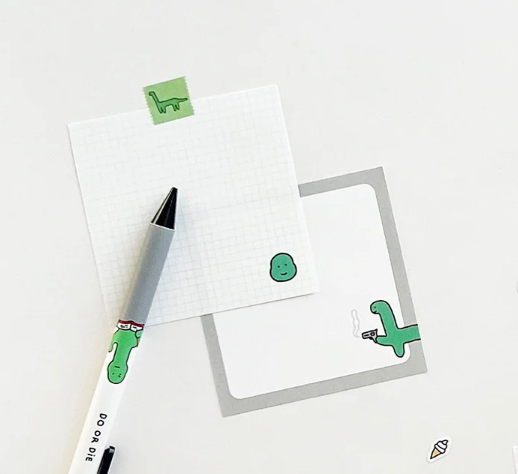Joguman Studio Quadratischer Notizblock -Brachio Brachio Kopf