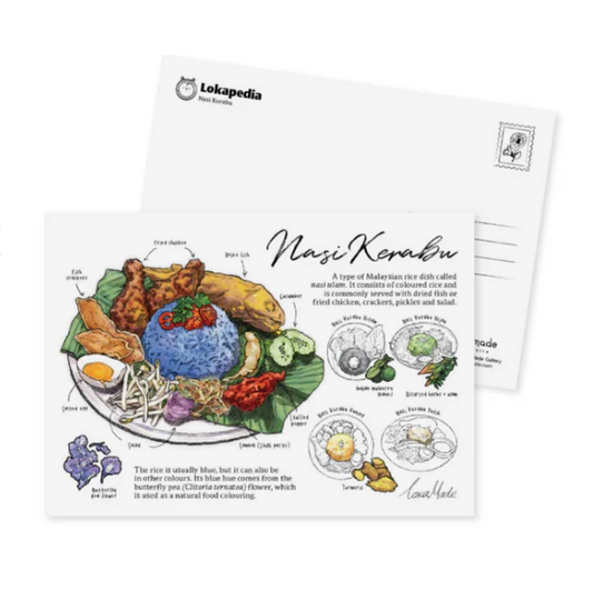 Lokapedia: Nasi Kerabu - Postkarte