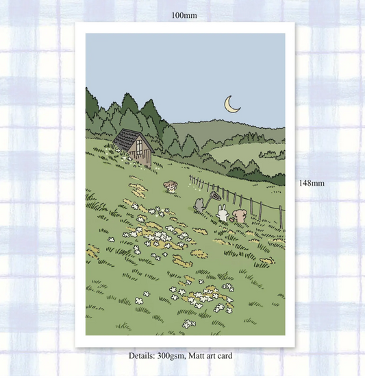 TEESTUBE GREEN HILL COTTAGE-Postkarte