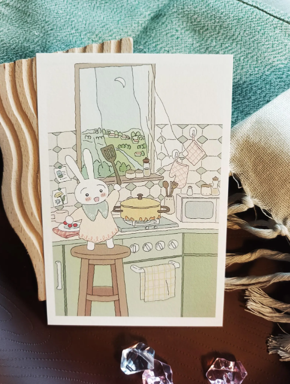 SOURTEAHOUSE KÜCHE FRÜHSTÜCK-Postkarte