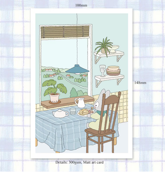 SOURTEAHOUSE GEMÜTLICHES FRÜHSTÜCK-Postkarte