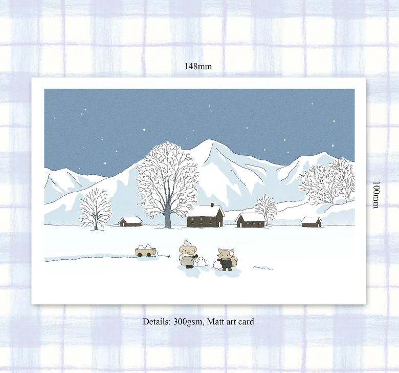 SOURTEAHOUSE SNOWY DAYS-Postcard