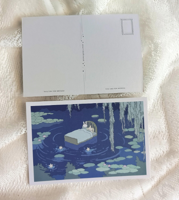 SOURTEAHOUSE NIGHT WATER LILY-Postcard