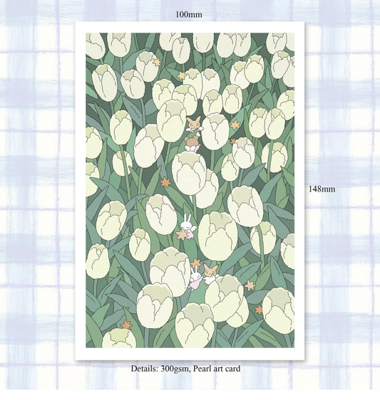 SOURTEAHOUSE TULPENFELD-Postkarte