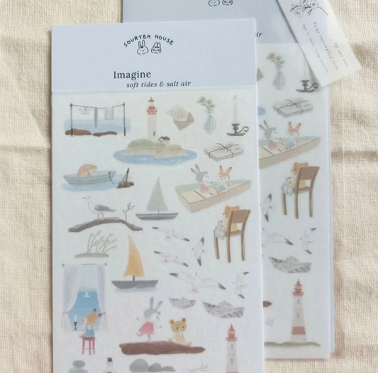 SOURTEAHOUSE SOFT TIDES & SALT AIR- Washi Sticker