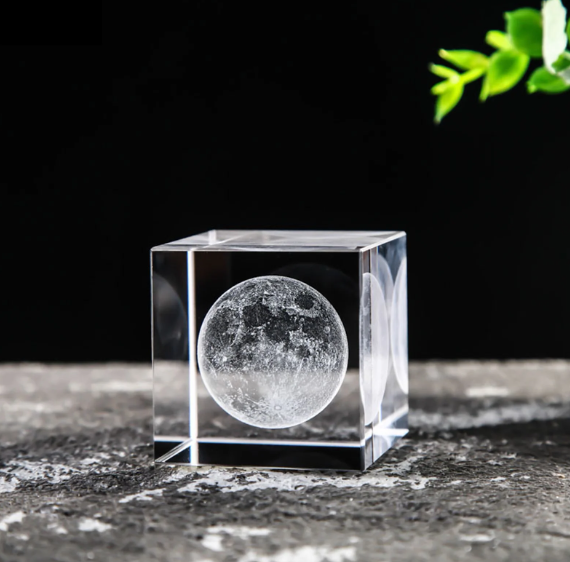 Cube Prism Decor Ornamental - Moon