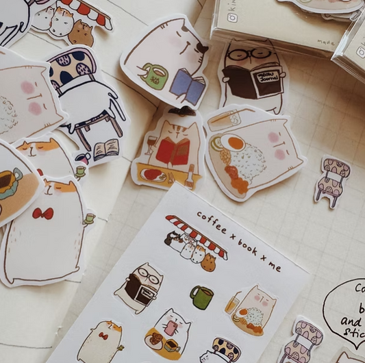 Catdoo - Kaffee x Buch & Ich Sticker Pack