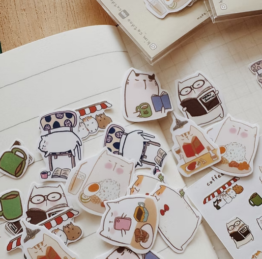 Catdoo - Kaffee x Buch & Ich Sticker Pack