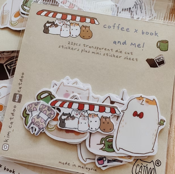 Catdoo - Kaffee x Buch & Ich Sticker Pack