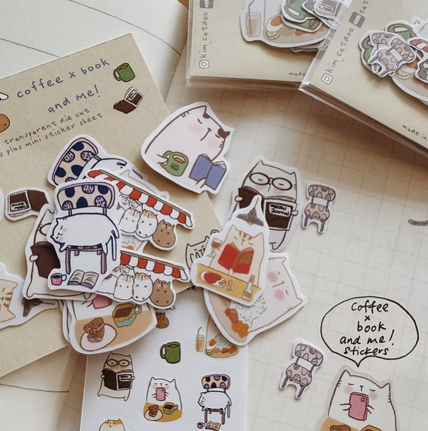 Catdoo - Kaffee x Buch & Ich Sticker Pack