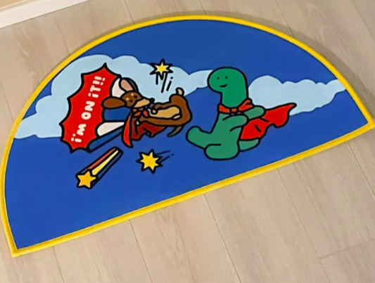 Joguman Brachio & Woody Hero Rug – Half Round