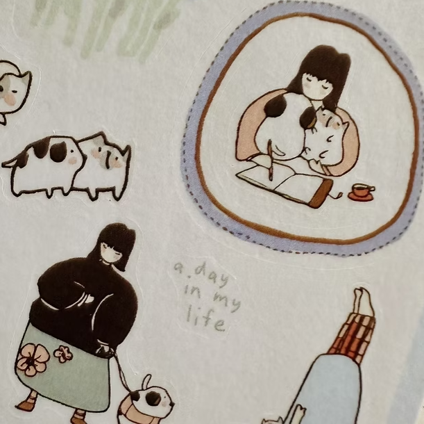 Notebook Entry washi stickers - A Day in my life