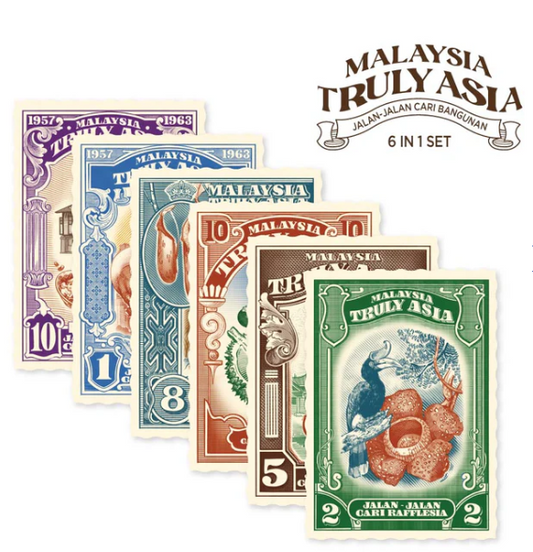 Malaysia Truly Asia Postkarten-Sammelset (6 in 1)