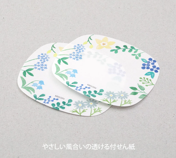 MIDORI Sticky Notes Transparency Wild Flowers