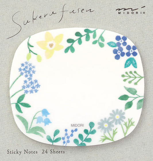 MIDORI Sticky Notes Transparency Wild Flowers