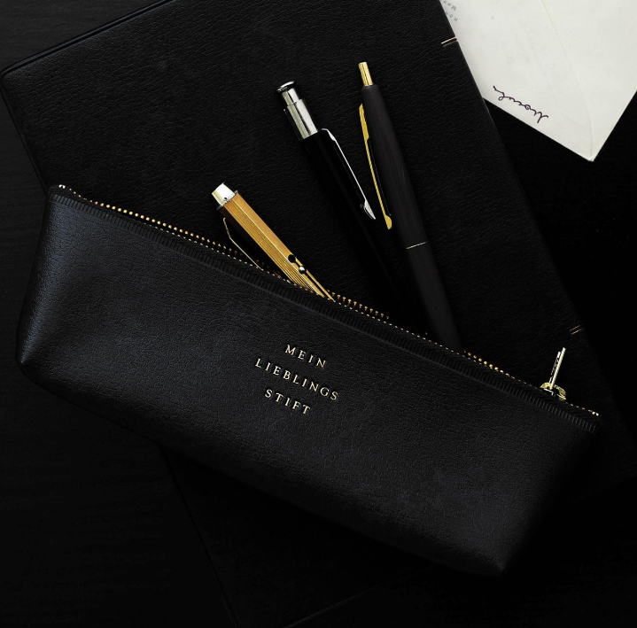 Hightide Classic Fastener Pen Case - Black