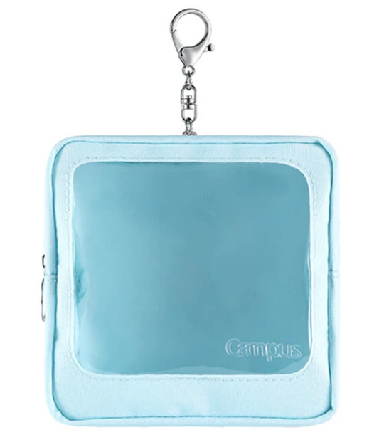 KOKUYO Campus Transparent Square Pouch with Window Light Blue