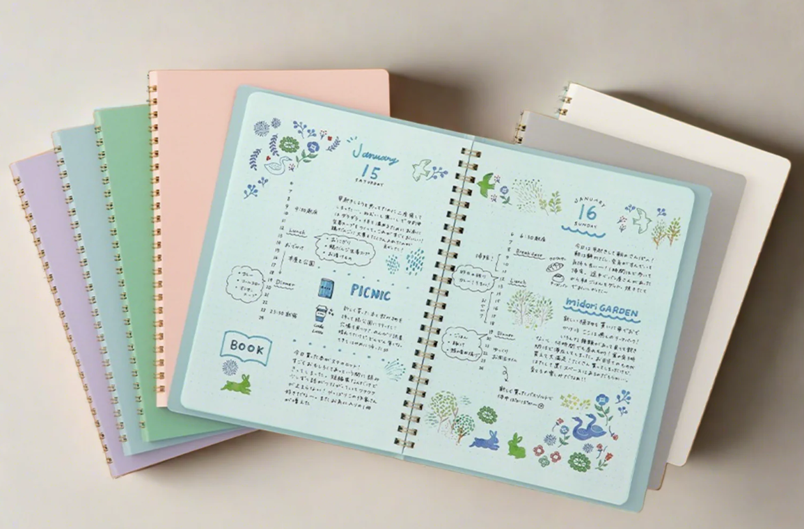 MIDORI Dot Grid A5 Ring Notebook