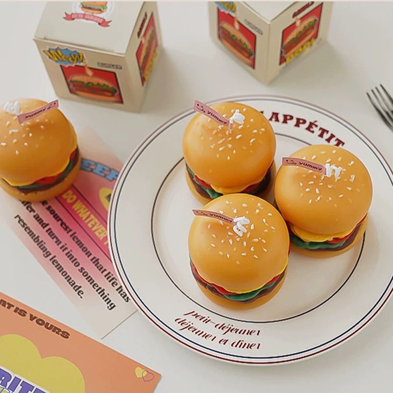 Burgerförmige Duftkerze
