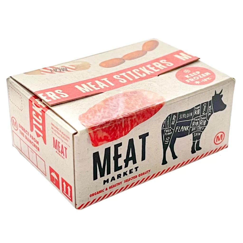 Shipping Box Sticker Flake Set - Meat Market