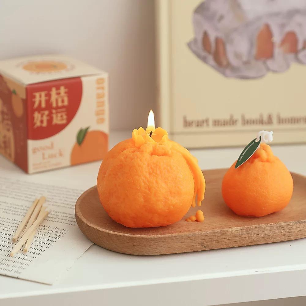 Handgemachte Mandarinen-Aromakerze