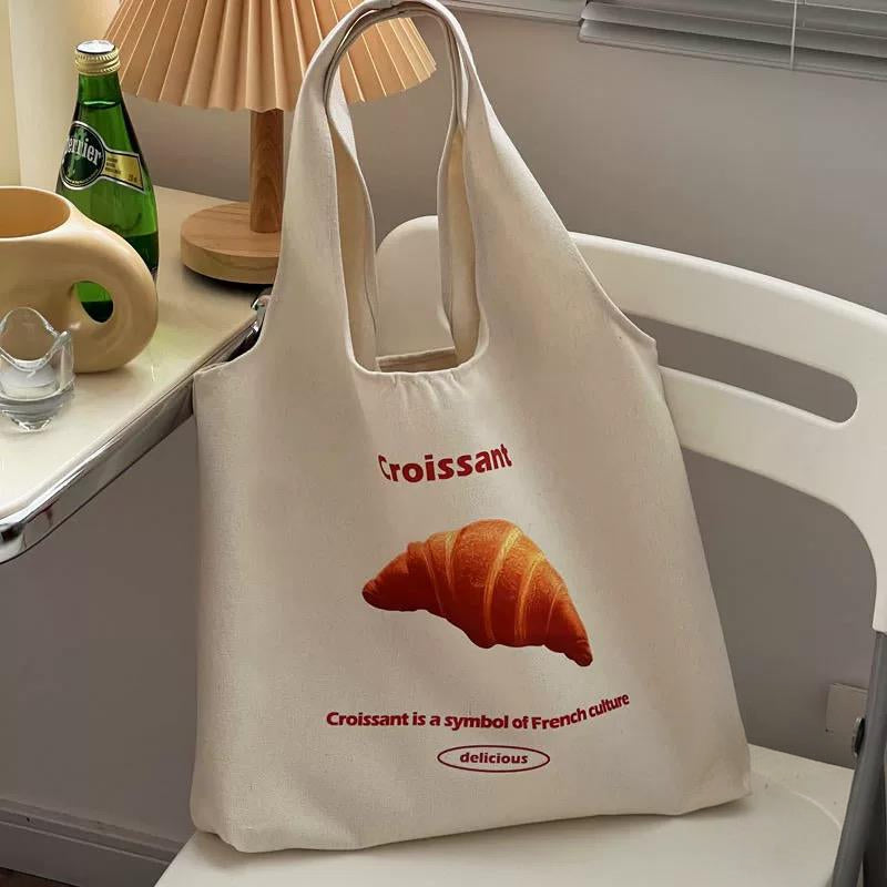 Bread Print Canvas Tote Bag